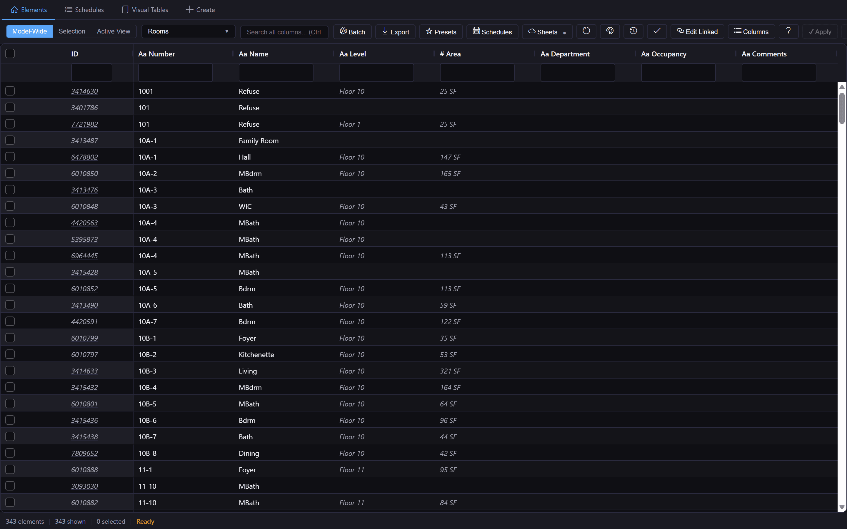 DataLink editable grid of model data